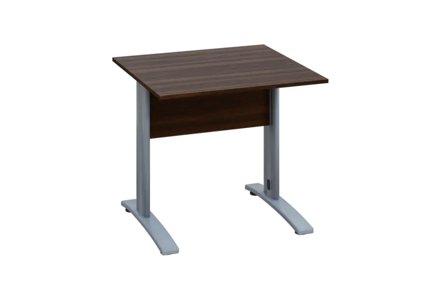 EPK 28 - 8 stůl kancelářský, kovová podnož stříbrná, deska 25 mm, široký 800 mm, ořech královský